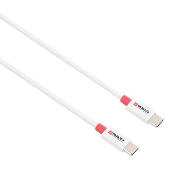 Кабел Skross, USB-C - USB-C 2.0 мъжко, 0.15 м, Бял 2