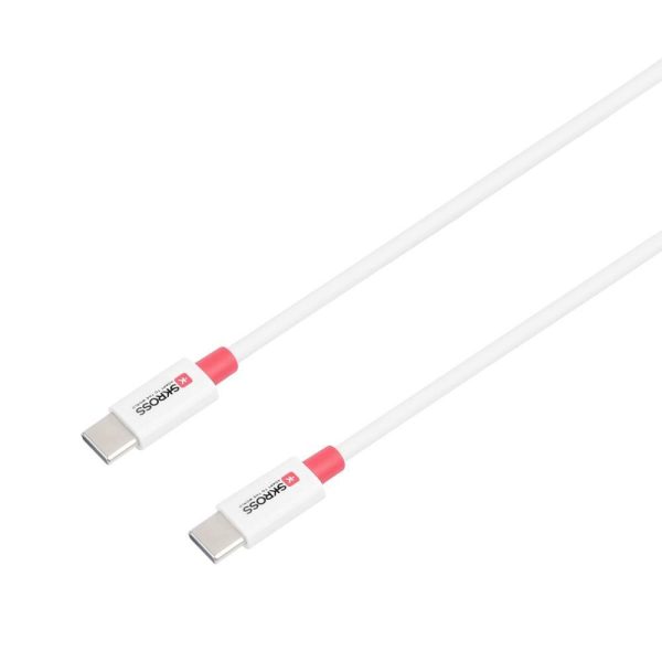 Кабел Skross, USB-C - USB-C 2.0 мъжко, 0.15 м, Бял 3