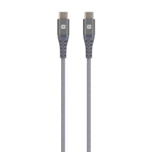 Кабел Skross, USB-C - USB-C, Метална оплетка, 2.0 м, Сив 1