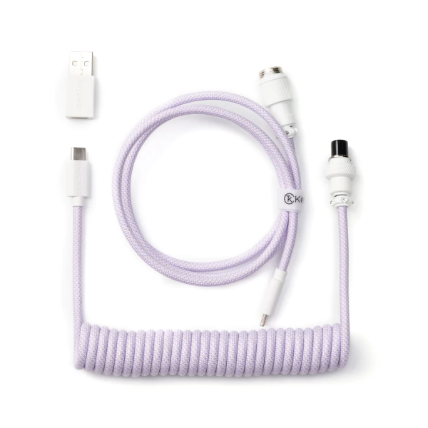 Кабел за клавиатура Keychron Coiled Aviator Light Purple 2