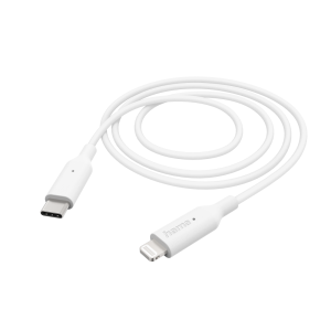 Кабел за зареждане/Дата HAMA, USB-C - Type-C/Lightning, 1м, бял 1