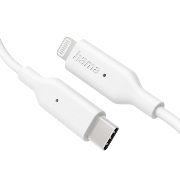 Кабел за зареждане/Дата HAMA, USB-C - Type-C/Lightning, 1м, бял 2