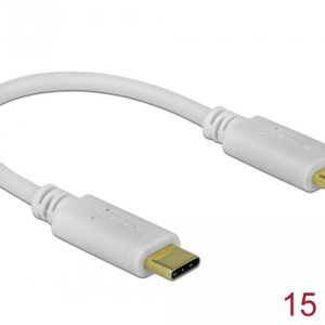 Кабел за зареждане DeLock PD, USB-C мъжко >USB-C мъжко, 100W, 15 cm 1