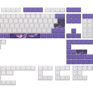 Капачки за механична клавиатура Dark Project - Violet Horizons PBT - ANSI & ISO 1