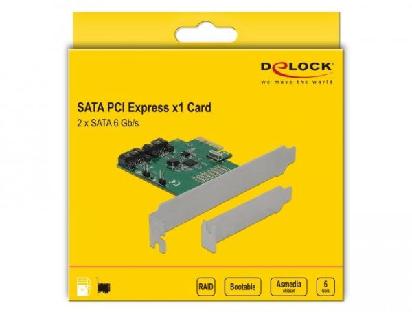 Карта Delock, PCI Express x1 към 2 port SATA, RAID 5