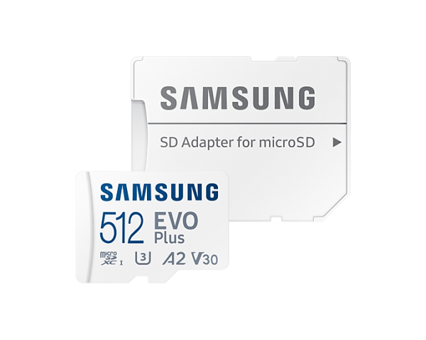 Карта памет Samsung EVO Plus, microSDXC, UHS-I, 512GB, Адаптер 4