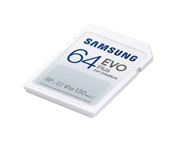 Карта памет Samsung EVO Plus, SD Card, 64GB, Бяла 4