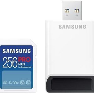 Карта памет Samsung PRO Plus, SD Card, 256GB, USB Четец, Бяла 1