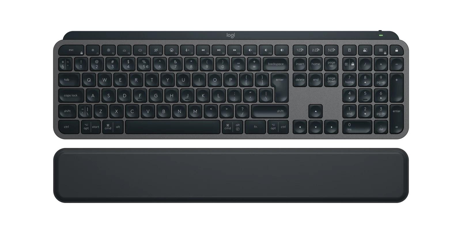 Kлавиатура Logitech MX Keys S, Bluetooth, Illuminated, Подложка за китка, Черна 1