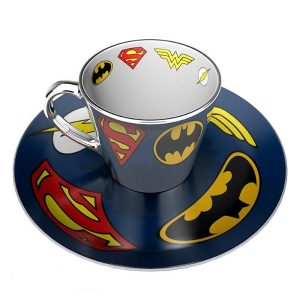 Комплект ABYSTYLE DC COMICS Mirror mug & plate set Logo, Чаша, Подложка с емблеми 1