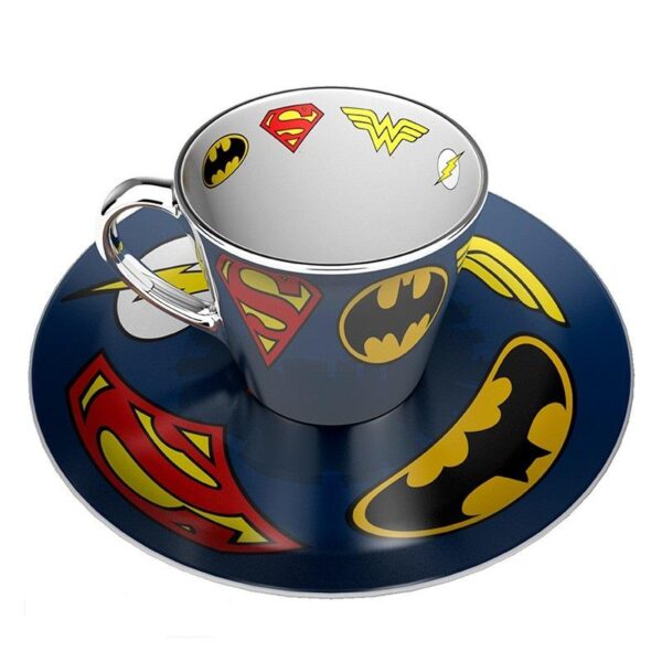 Комплект ABYSTYLE DC COMICS Mirror mug & plate set Logo, Чаша, Подложка с емблеми 1