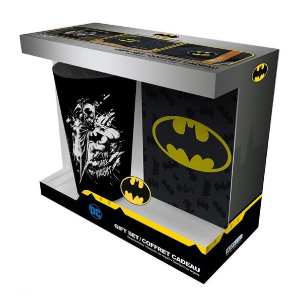 Комплект ABYSTYLE DC COMICS - Pck XXL glass + Pin + Pocket Notebook "Batman" 1