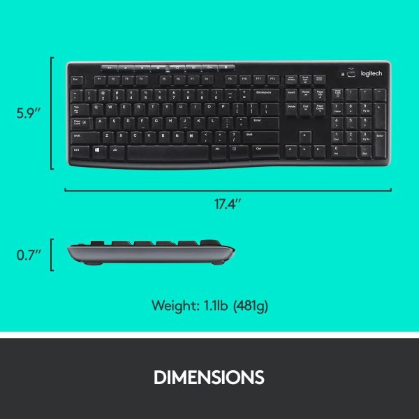 Kомплект безжични клавиатура с мишка Logitech MK270 4