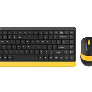 Комплект клавиатура и мишка A4TECH Fstyler FG1110, Безжичен, Черен/Жълт 1