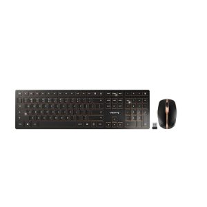 Kомплект клавиатура с мишка CHERRY DW 9000 SLIM, US,Безжичен,Черен/Бронз 1