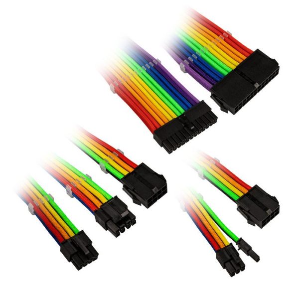Комплект оплетени кабели Kolink Core, Rainbow 2