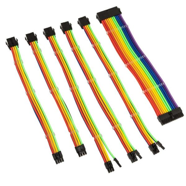 Комплект оплетени кабели Kolink Core, Rainbow 3