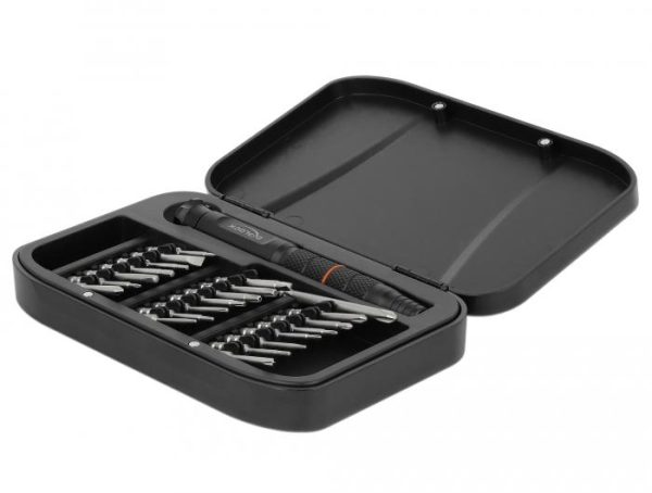 Комплект отвертки DeLock 64066, 23 части, S2, Калъф 1