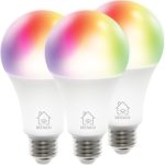Комплект смарт RGB крушки DELTACO SH-LE27RGB, Е27, WiFI 2.4GHz, 9W, 810lm, Димираща, Бяла, 3 бр. 1