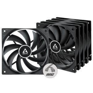 Комплект вентилатори ARCTIC F12 PWM, 120 мм, 5 броя, Черен 1