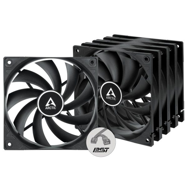 Комплект вентилатори ARCTIC F12 PWM, 120 мм, 5 броя, Черен 1