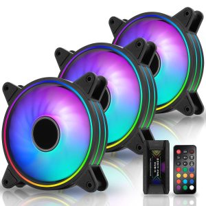 Комплект вентилатори EZDIY-FAB Moonlight Black RGB PWM 120mm - 3 Pack 1
