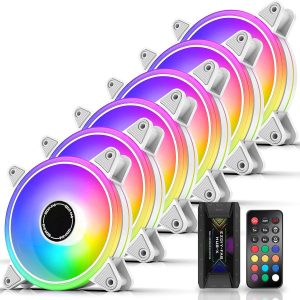Комплект вентилатори EZDIY-FAB Moonlight White RGB PWM 120mm - 6 Pack 1