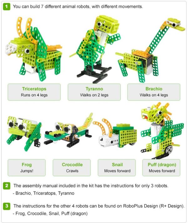 Комплект за роботика Robotis PLAY 300 DINOs 11
