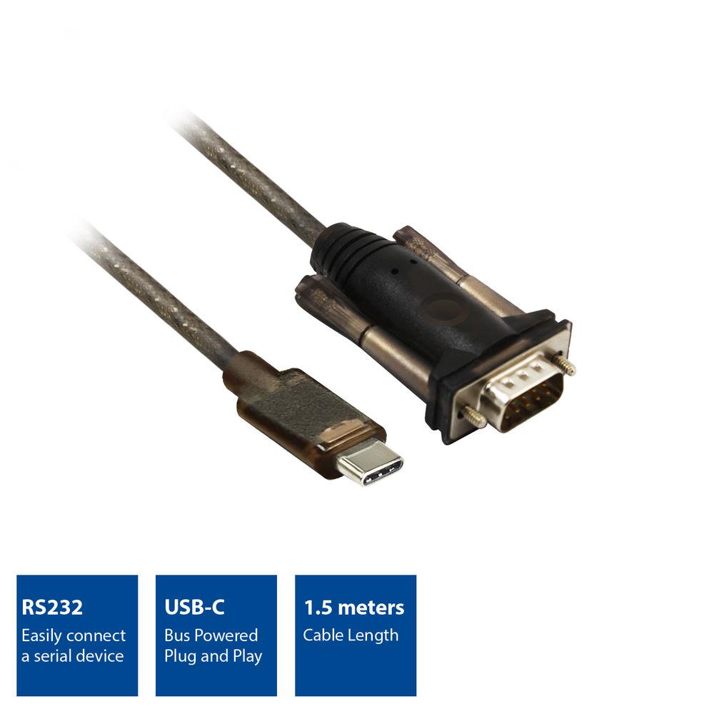 Конвертор ACT AC6002, USB-C мъжко - RS232 мъжко, 9 pin, 1.5 м, Черен 2