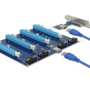 Конвертор Delock Riser Card PCI Express x1 > 4 x PCIe x16 with 60 cm USB cable 1