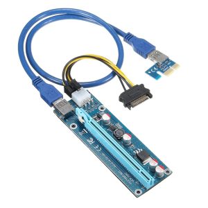 Конвертор Estillo Riser Card 6 Pin, PCI-Е x 1 към PCI-Е x16, USB 3.0 1
