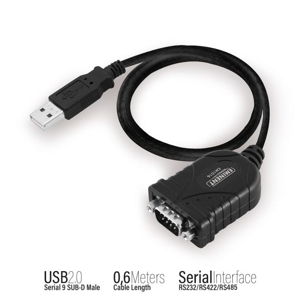 Конвертор Ewent USB -  RS232 9 пин мъжко, Черен 2