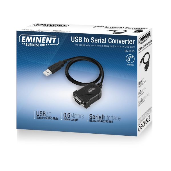 Конвертор Ewent USB -  RS232 9 пин мъжко, Черен 4