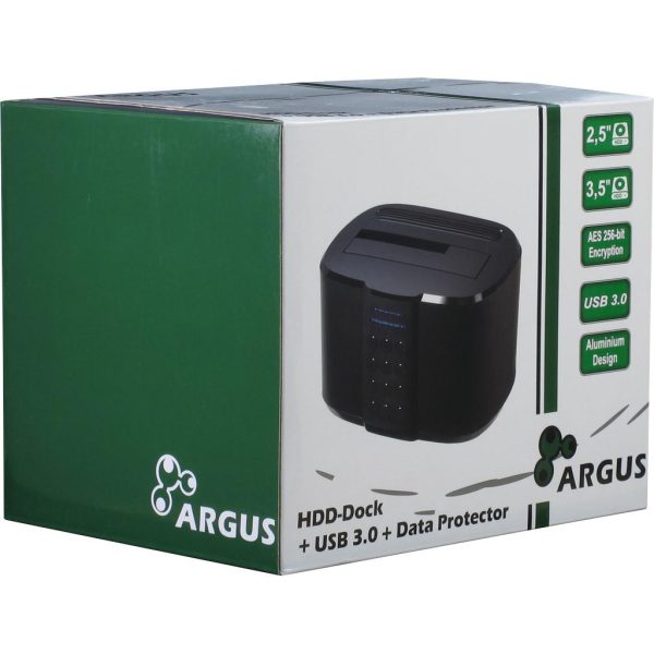 Криптираща докинг станция Inter-Tech Argus GD-PDLK02 за 2.5" или 3.5" SSD/HDD, 256-bit AES encryption 5
