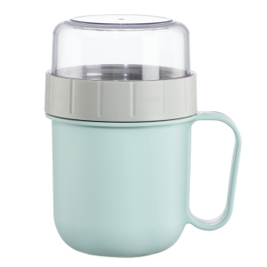 Купа за зърнени храни Xavax To Go, 2 отделения, 500 + 200 ml, пастелно синьо/сиво 1