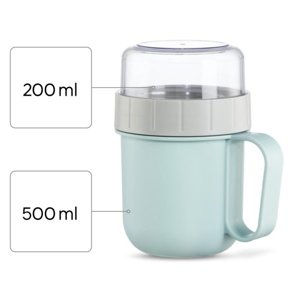 Купа за зърнени храни Xavax To Go, 2 отделения, 500 + 200 ml, пастелно синьо/сиво 14