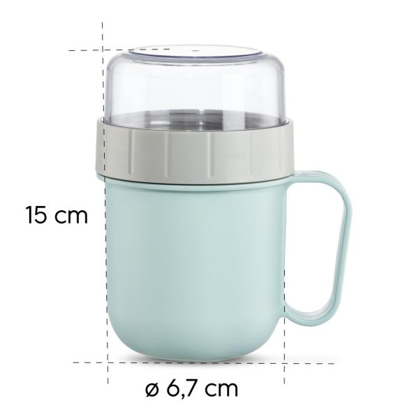 Купа за зърнени храни Xavax To Go, 2 отделения, 500 + 200 ml, пастелно синьо/сиво 15