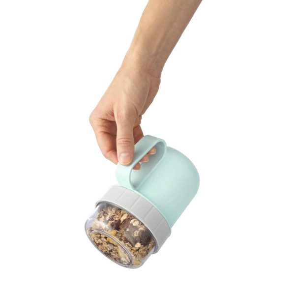 Купа за зърнени храни Xavax To Go, 2 отделения, 500 + 200 ml, пастелно синьо/сиво 3