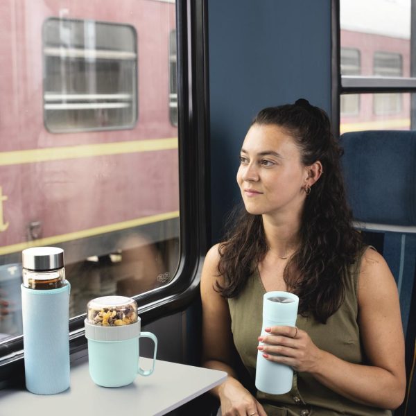 Купа за зърнени храни Xavax To Go, 2 отделения, 500 + 200 ml, пастелно синьо/сиво 7