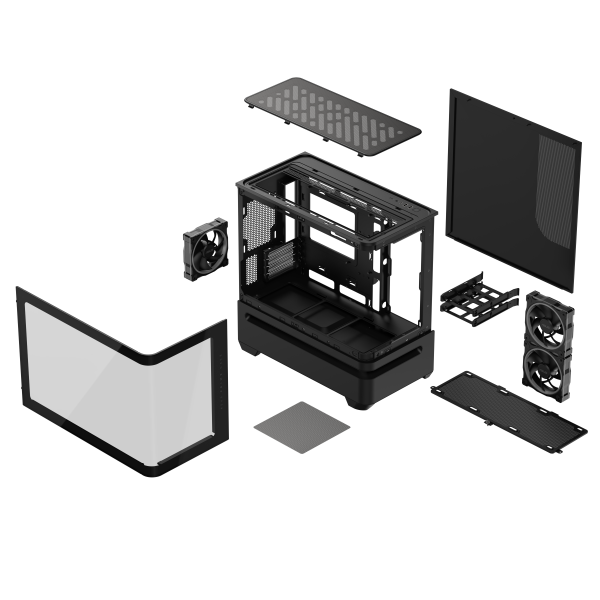 Кутия ASUS Prime AP202 ARGB mATX + 3 ARGB Вентилатора - Black 16