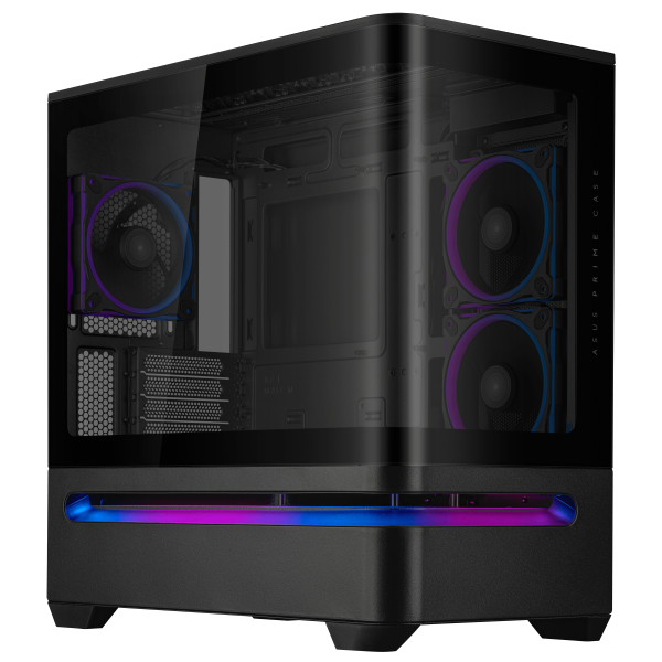 Кутия ASUS Prime AP202 ARGB mATX + 3 ARGB Вентилатора - Black 2