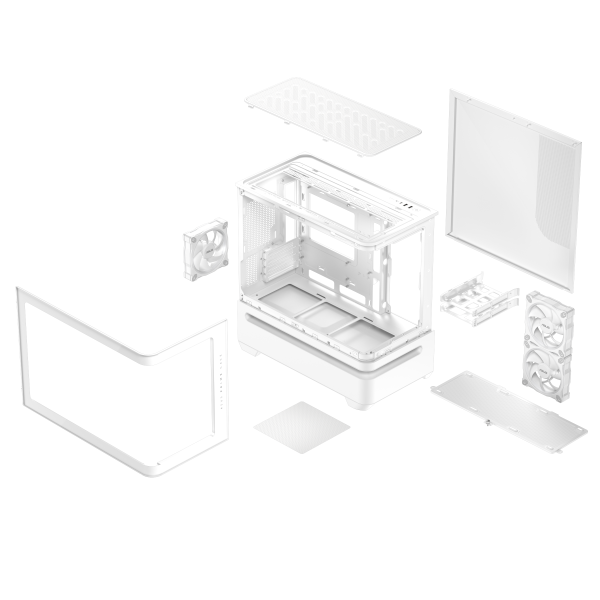 Кутия ASUS Prime AP202 ARGB mATX + 3 ARGB Вентилатора - White 15