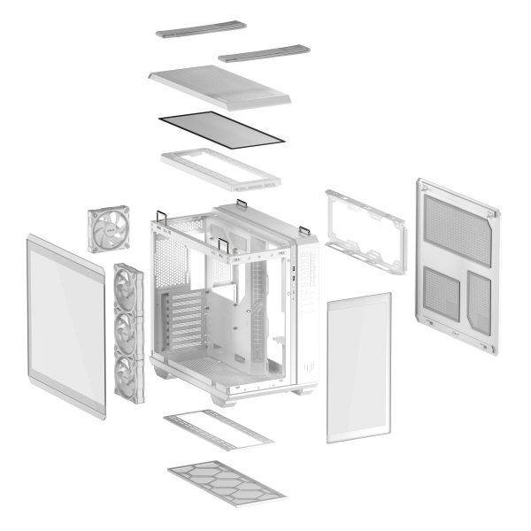 Кутия ASUS TUF Gaming GT502 Horizon ARGB White Edition 14