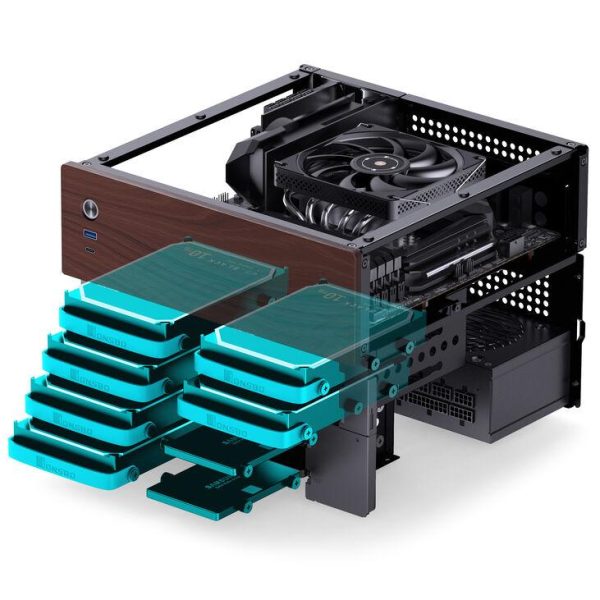 Кутия Jonsbo N4 NAS, m-ATX, Black 5