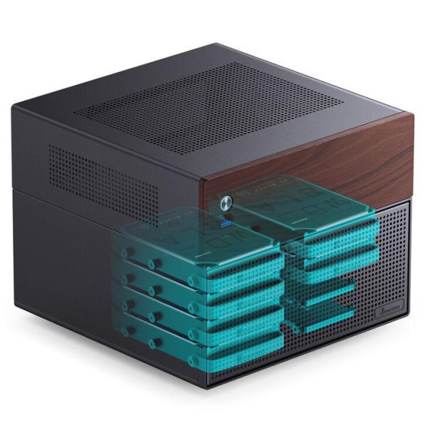 Кутия Jonsbo N4 NAS, m-ATX, Black 6