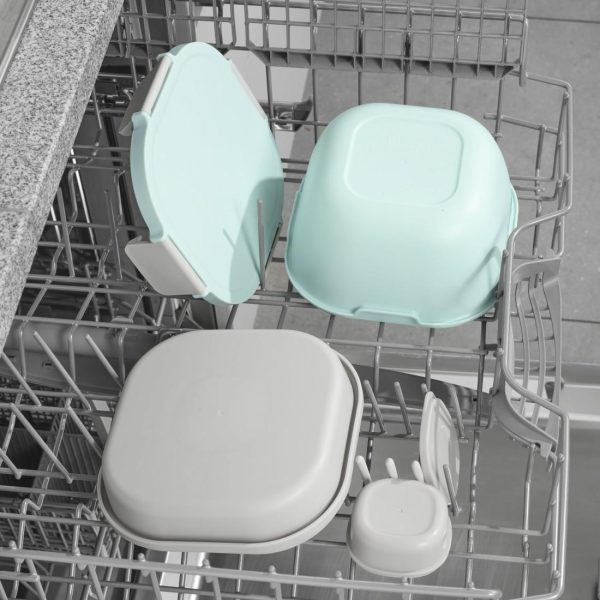 Кутия за храна Xavax To Go, 3 отделения, прибори,дресинг, пастелно синьо 3