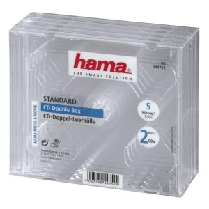 Кутийка за CD/DVD HAMA Double Jewel Case, прозрачен, 5 бр. в пакет 1