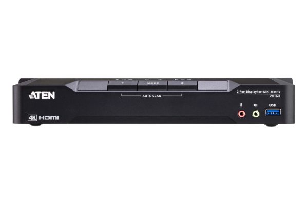KVM превключвател, ATEN CM1942, 2-портов, USB, HDMI, DisplayPort, Mini-Matrix Boundless 2