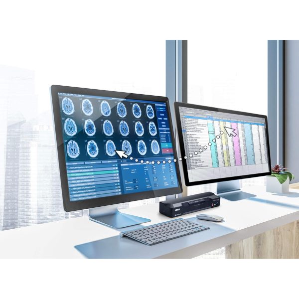 KVM превключвател, ATEN CM1942, 2-портов, USB, HDMI, DisplayPort, Mini-Matrix Boundless 7