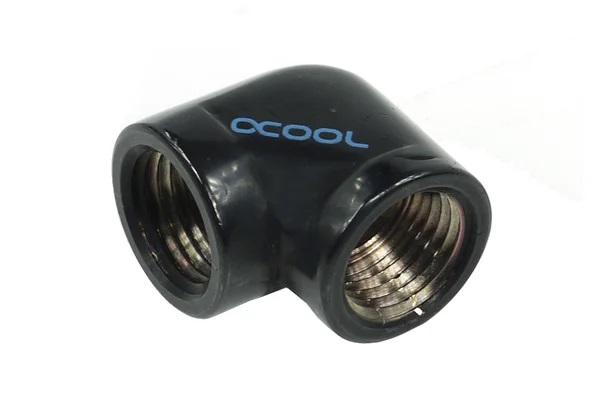 L-конектор Alphacool HF, Вътрешна резба G1/4 - G1/4, 90°, Черен мат 2